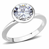 Rhodium Brass Ring with AAA Grade CZ  in Clear