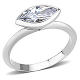 Rhodium Brass Ring with AAA Grade CZ  in Clear