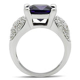 Rhodium Brass Ring with AAA Grade CZ  in Amethyst