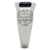 Rhodium Brass Ring with AAA Grade CZ  in Amethyst