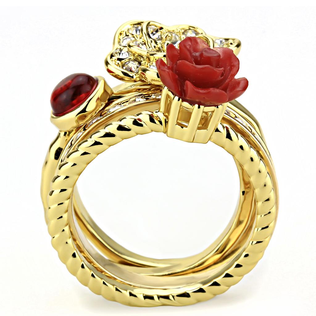 Gold Brass Ring with Synthetic Synthetic Stone in Siam
