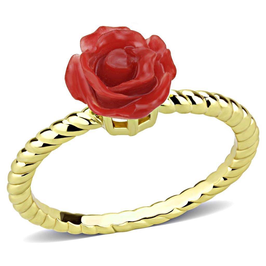 Gold Brass Ring with Synthetic Synthetic Stone in Siam