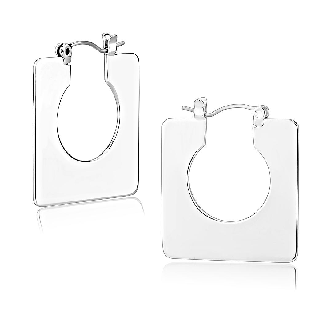 Rhodium Brass Earrings with No Stone