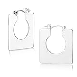 Rhodium Brass Earrings with No Stone