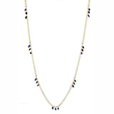 Gold Brass Necklace with Semi-Precious Amethyst Crystal in Amethyst
