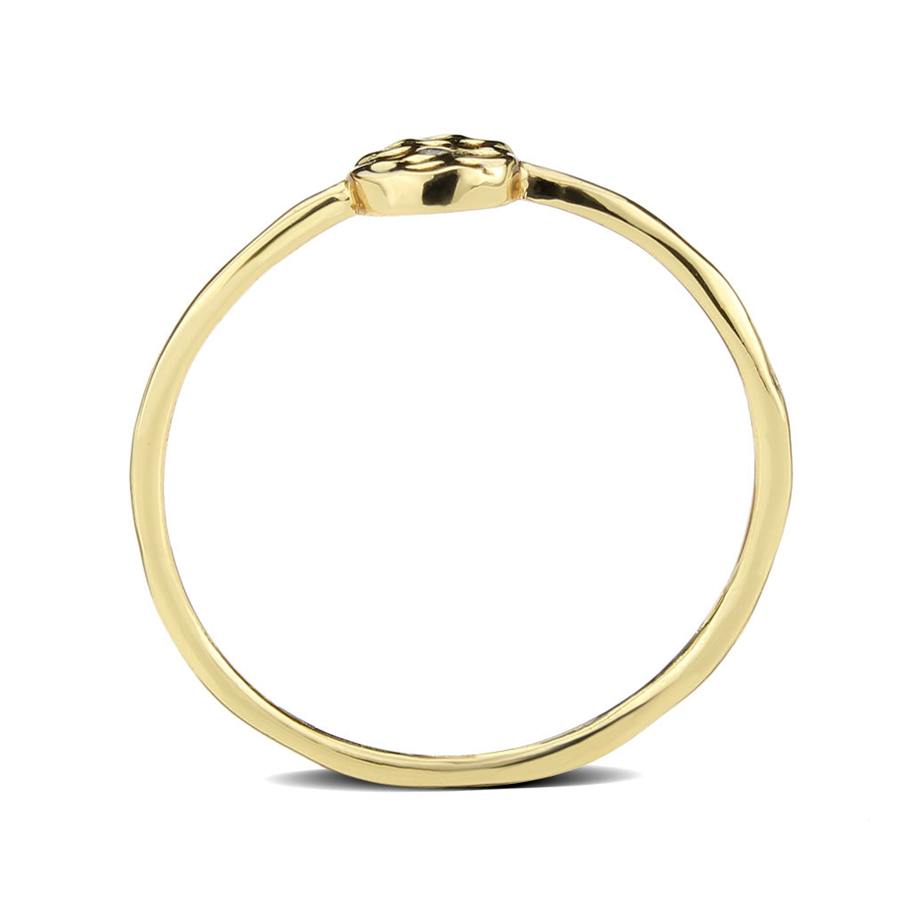 Flash Gold Brass Ring with AAA Grade CZ in Clear