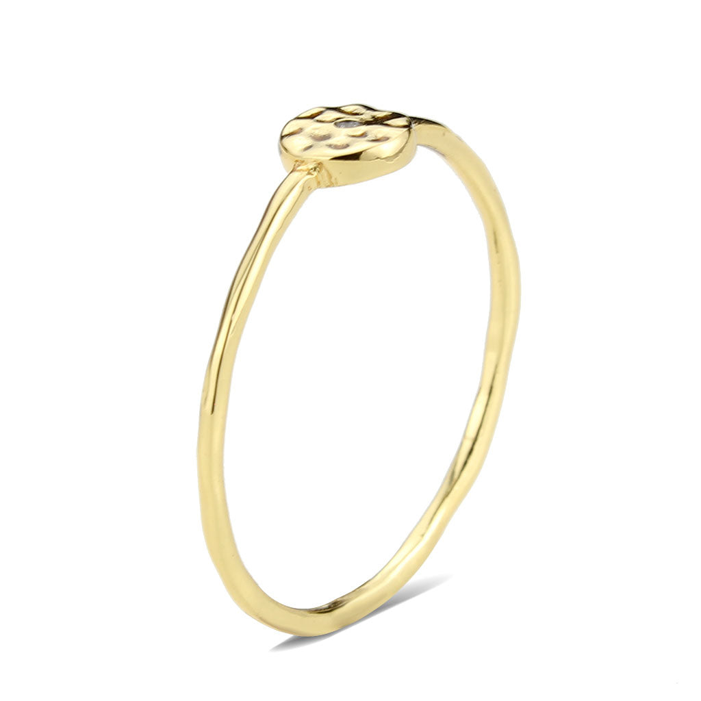 Flash Gold Brass Ring with AAA Grade CZ in Clear