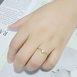 Flash Gold Brass Ring with AAA Grade CZ in Clear