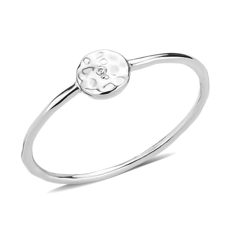 Rhodium Brass Ring with AAA Grade CZ in Clear