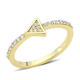 Flash Gold Brass Ring with AAA Grade CZ in Clear