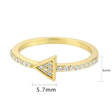 Flash Gold Brass Ring with AAA Grade CZ in Clear