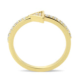 Flash Gold Brass Ring with AAA Grade CZ in Clear