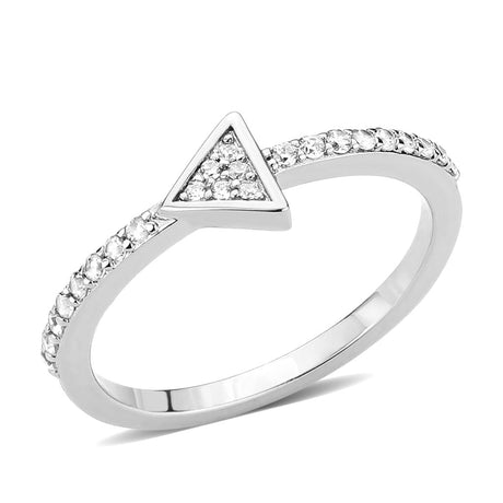 Rhodium Brass Ring with AAA Grade CZ in Clear