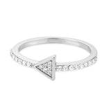 Rhodium Brass Ring with AAA Grade CZ in Clear