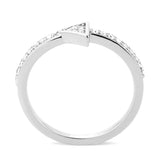 Rhodium Brass Ring with AAA Grade CZ in Clear