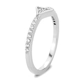 Rhodium Brass Ring with AAA Grade CZ in Clear