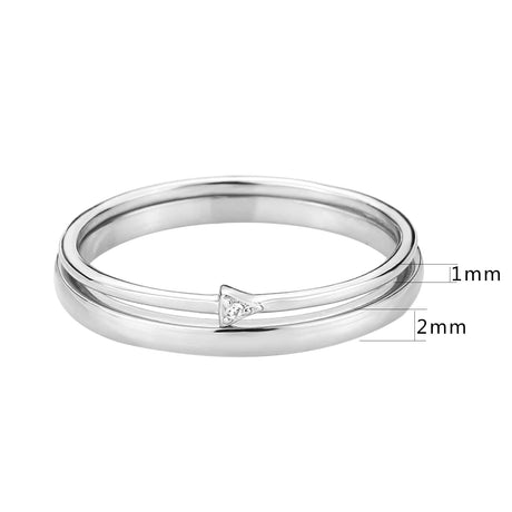 Rhodium Brass Ring with AAA Grade CZ in Clear