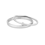Rhodium Brass Ring with AAA Grade CZ in Clear