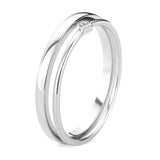 Rhodium Brass Ring with AAA Grade CZ in Clear
