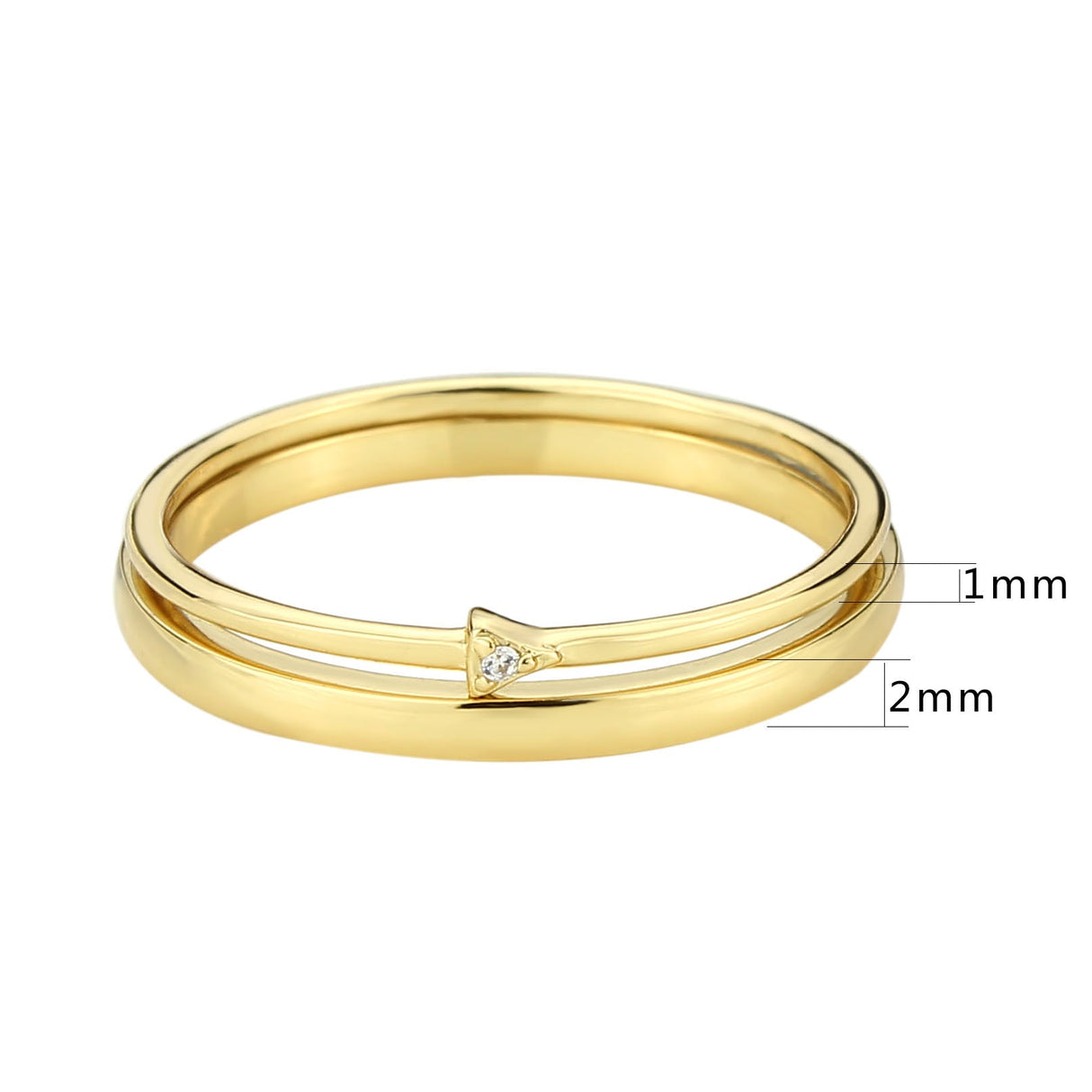 Flash Gold Brass Ring with AAA Grade CZ in Clear