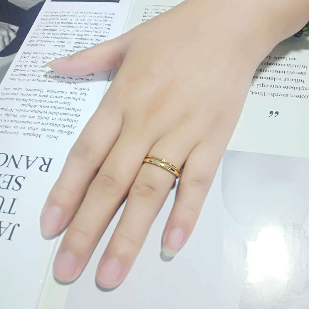 Flash Gold Brass Ring with AAA Grade CZ in Clear
