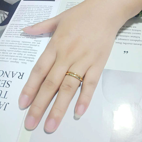 Flash Gold Brass Ring with AAA Grade CZ in Clear