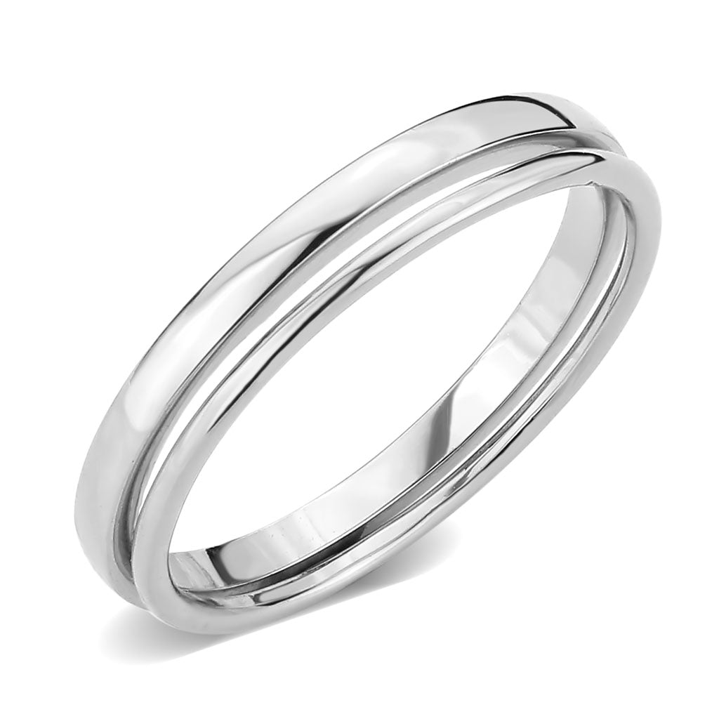 Rhodium Brass Ring with No Stone in No Stone