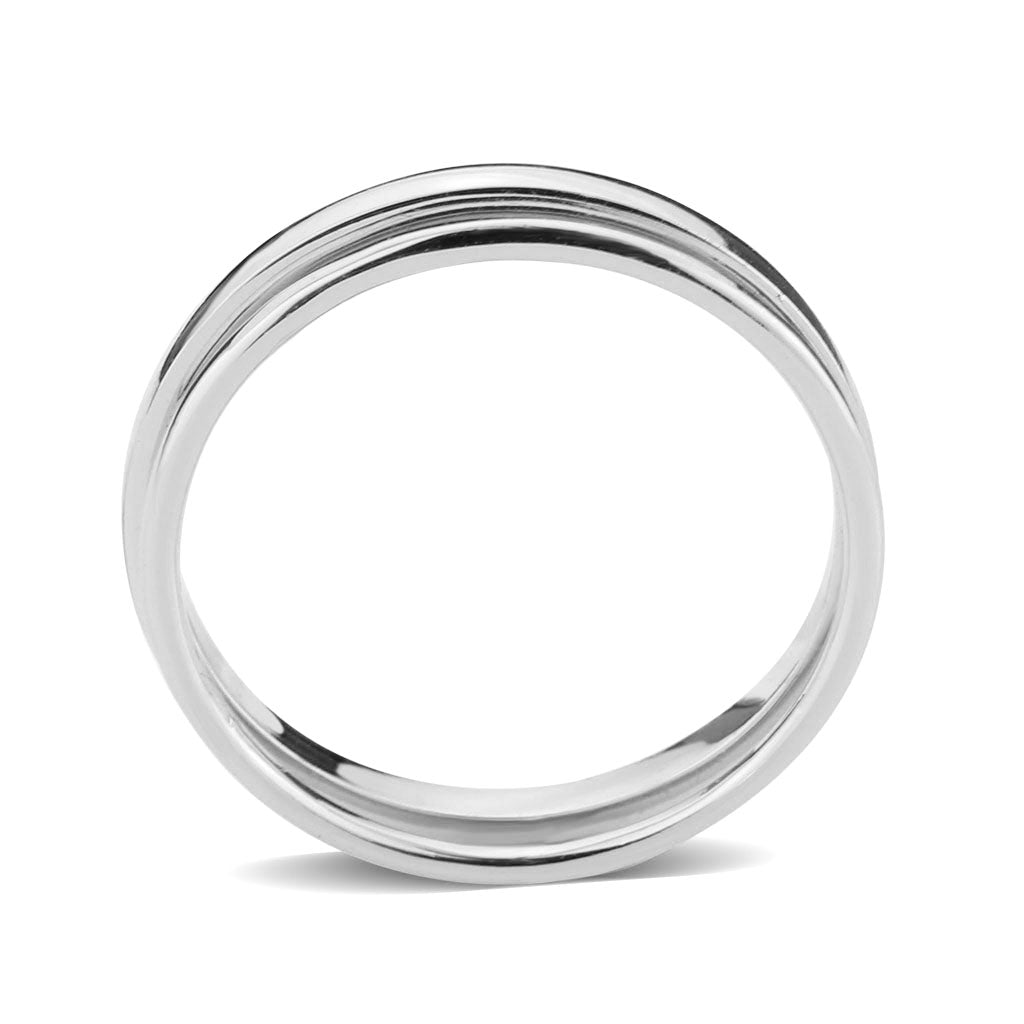 Rhodium Brass Ring with No Stone in No Stone