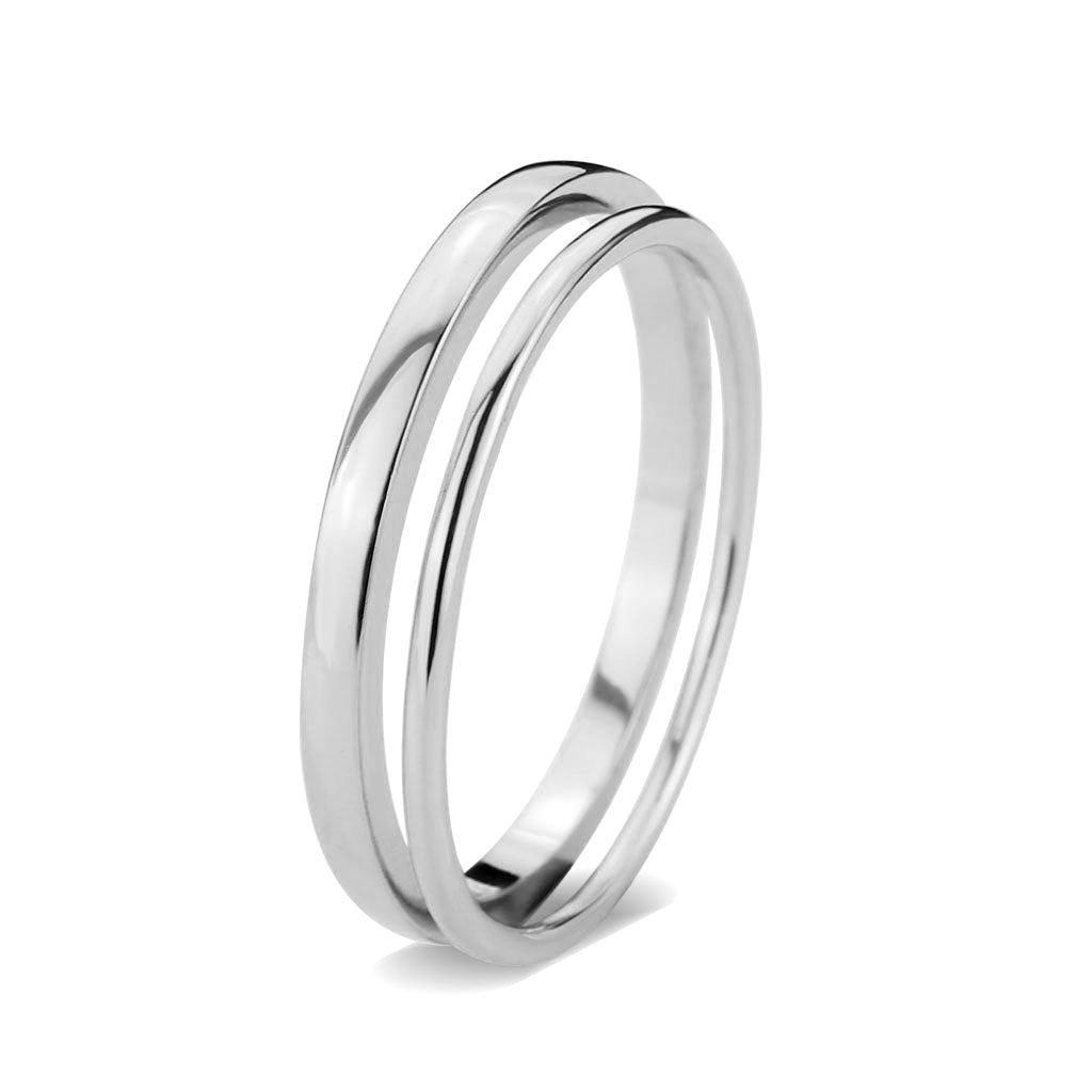 Rhodium Brass Ring with No Stone in No Stone