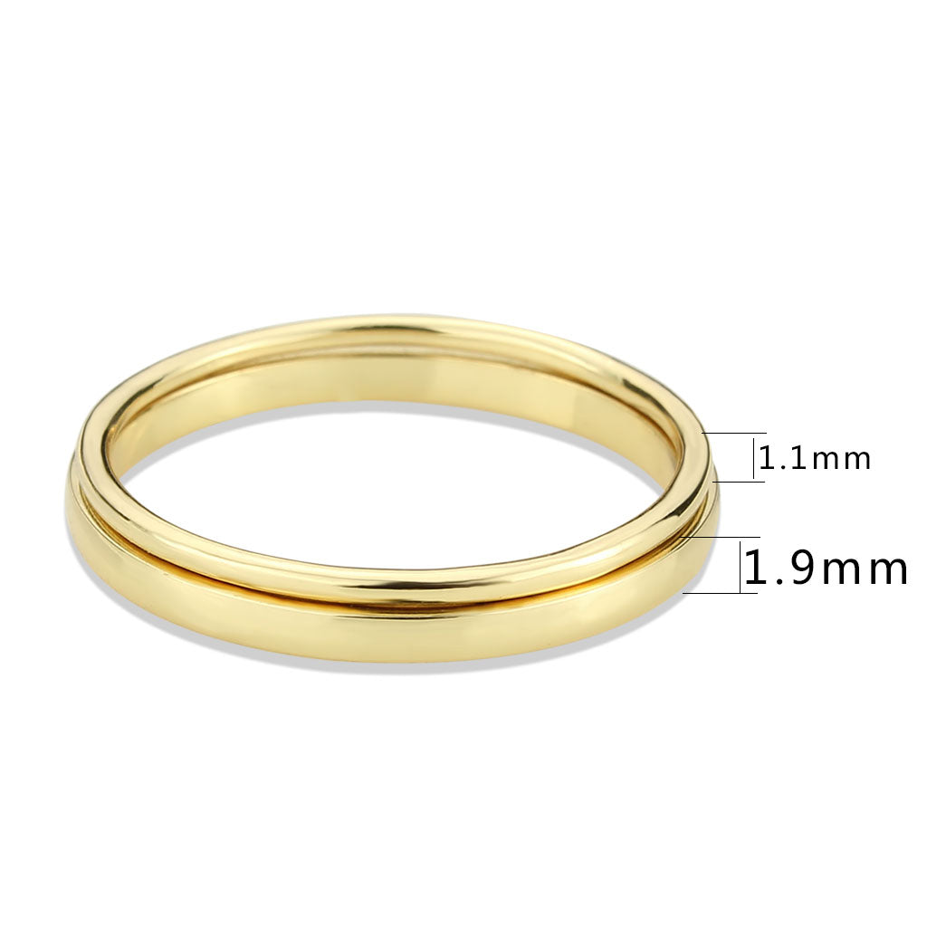Flash Gold Brass Ring with No Stone in No Stone