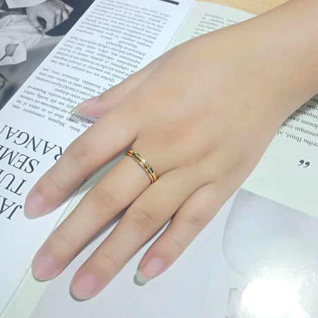 Flash Gold Brass Ring with No Stone in No Stone