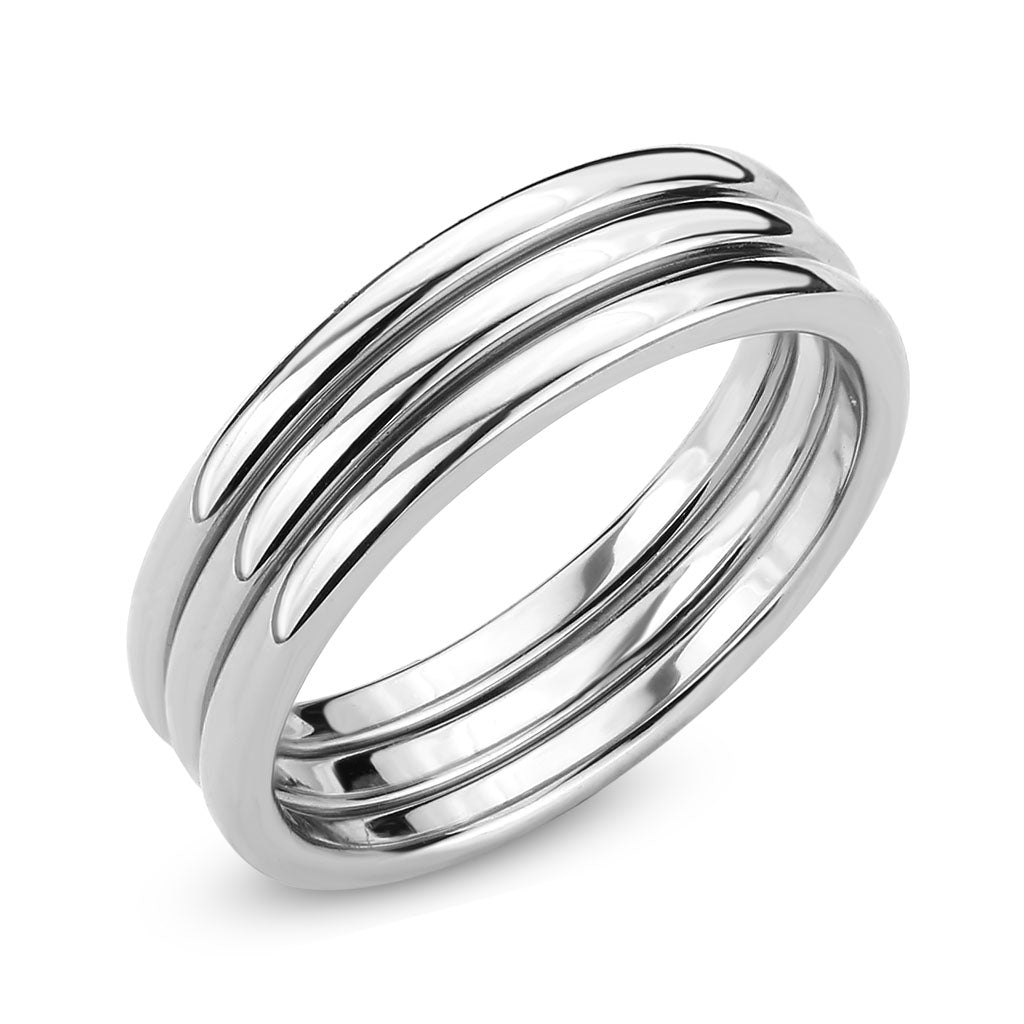 Rhodium Brass Ring with No Stone in No Stone