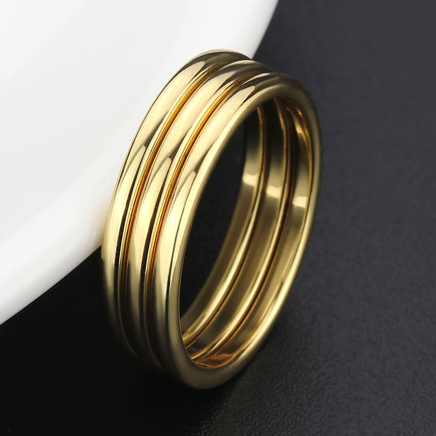 Flash Gold Brass Ring with No Stone in No Stone