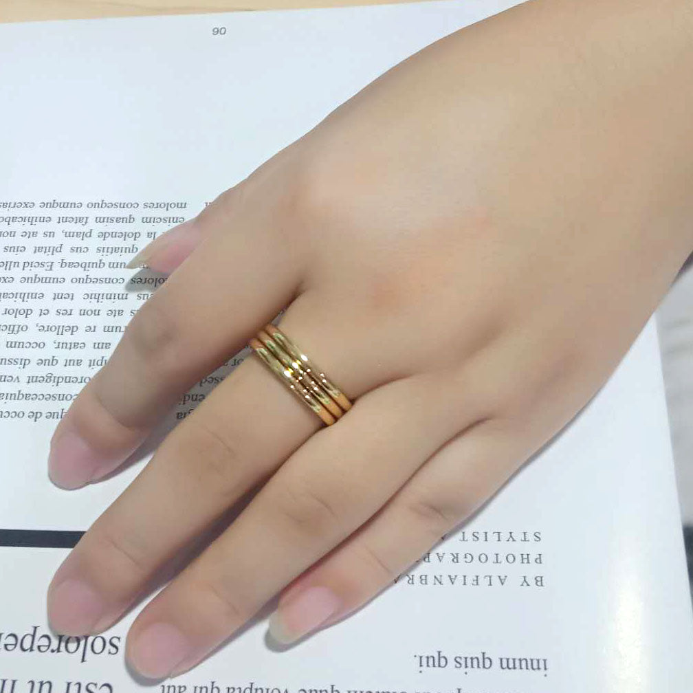 Flash Gold Brass Ring with No Stone in No Stone