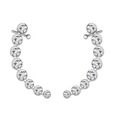 High polished (no plating) Stainless Steel Earring with Top Grade Crystal in Clear