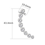 High polished (no plating) Stainless Steel Earring with Top Grade Crystal in Clear