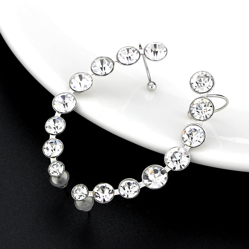 High polished (no plating) Stainless Steel Earring with Top Grade Crystal in Clear
