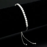 Rhodium Brass Bracelet with AAA Grade CZ in Clear