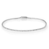 Rhodium Brass Bracelet with AAA Grade CZ in Clear