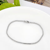 Rhodium Brass Bracelet with AAA Grade CZ in Clear