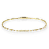 Gold Brass Bracelet with AAA Grade CZ in Clear