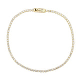 Gold Brass Bracelet with AAA Grade CZ in Clear