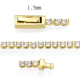 Gold Brass Bracelet with AAA Grade CZ in Clear