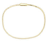 Gold Brass Bracelet with AAA Grade CZ in Clear