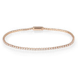 Rose Gold Brass Bracelet with AAA Grade CZ in Clear