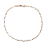 Rose Gold Brass Bracelet with AAA Grade CZ in Clear