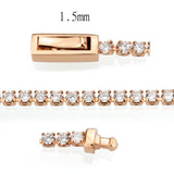 Rose Gold Brass Bracelet with AAA Grade CZ in Clear