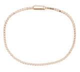Rose Gold Brass Bracelet with AAA Grade CZ in Clear