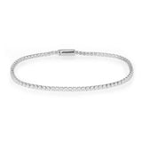 Rhodium Brass Bracelet with AAA Grade CZ in Clear
