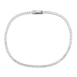 Rhodium Brass Bracelet with AAA Grade CZ in Clear